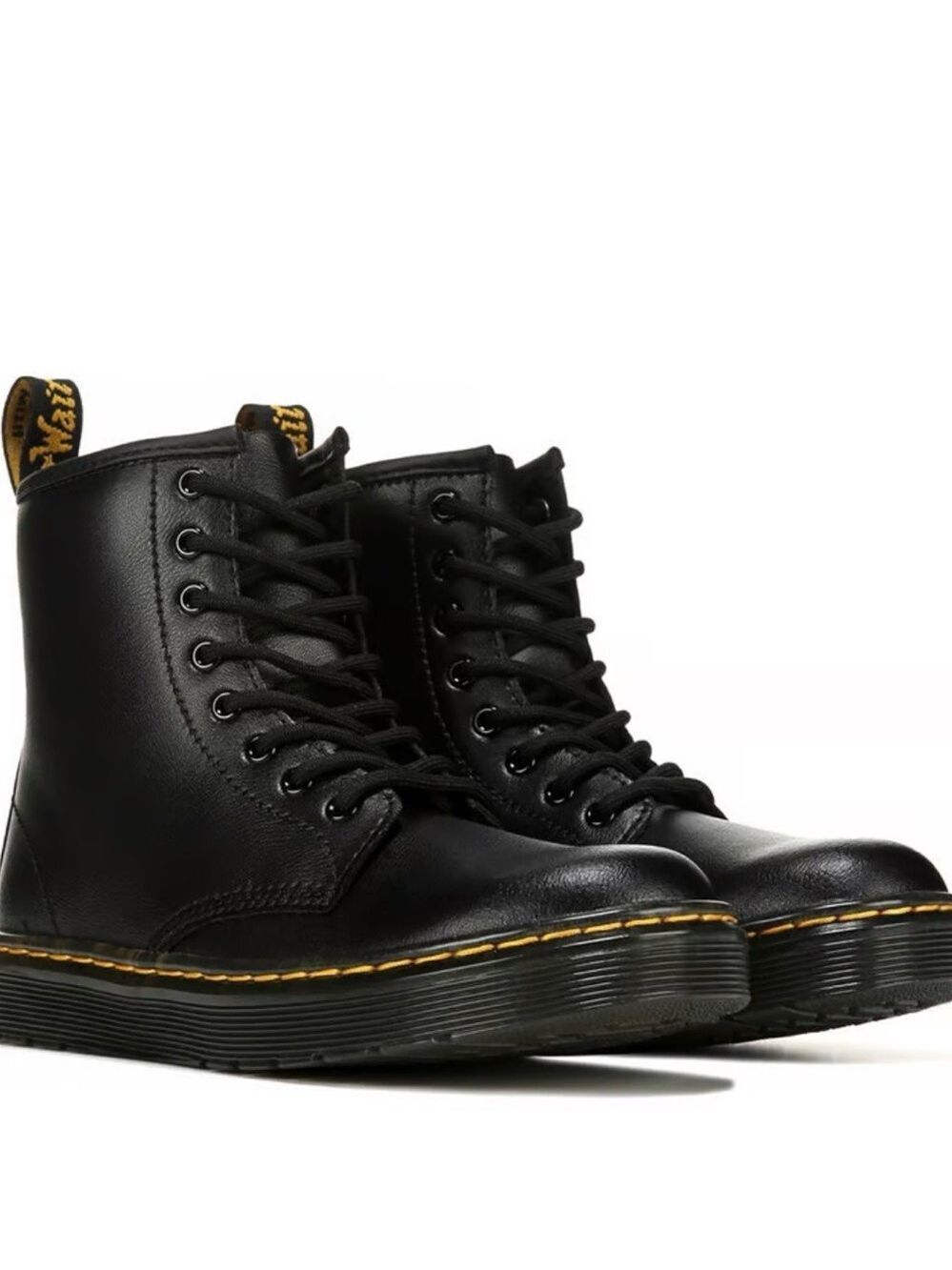 Dr. Martens Black Boots with Yellow Accents